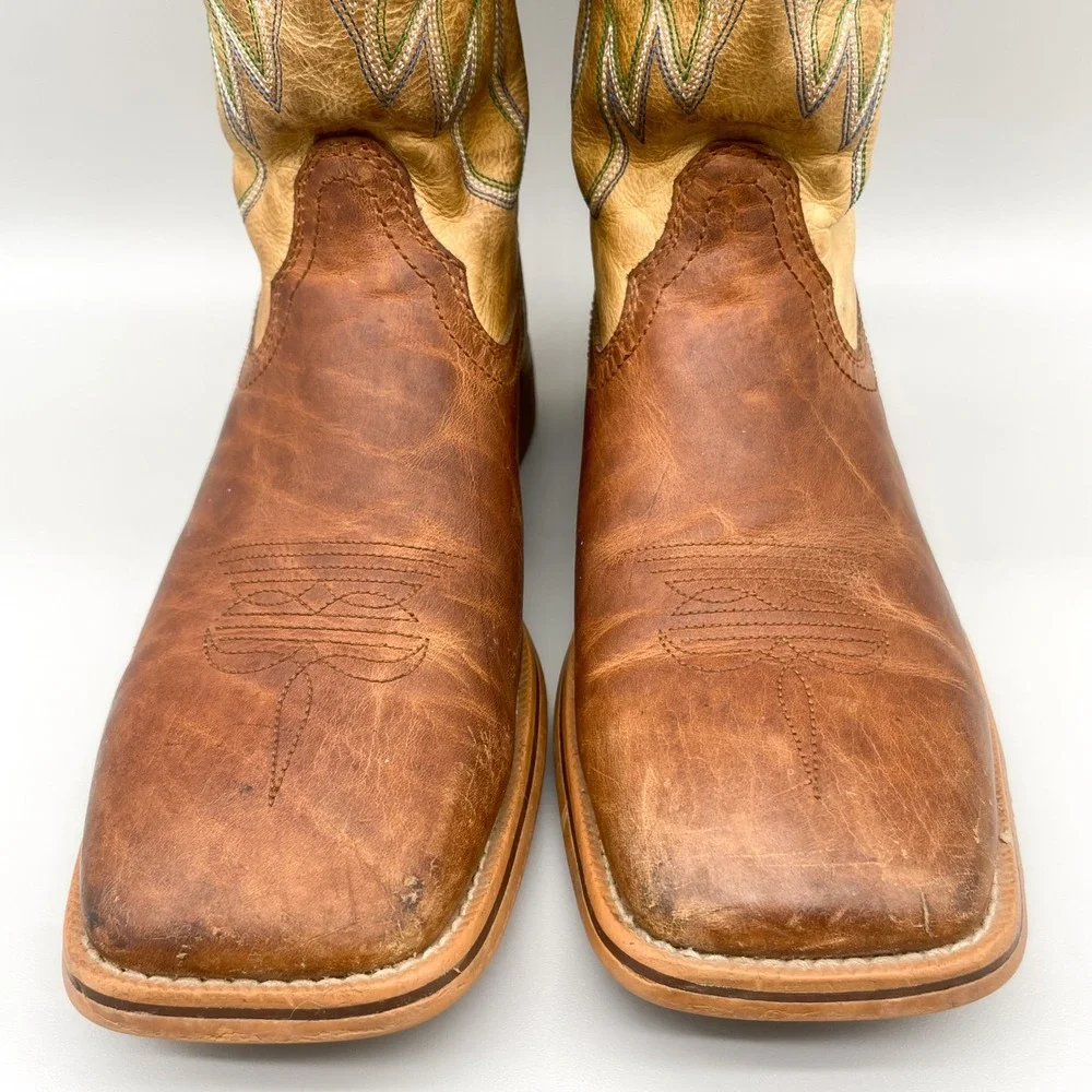 Twisted X Kids Buckaroo Western Boots Brown Tan Leather YBK0007 Size 3.5M